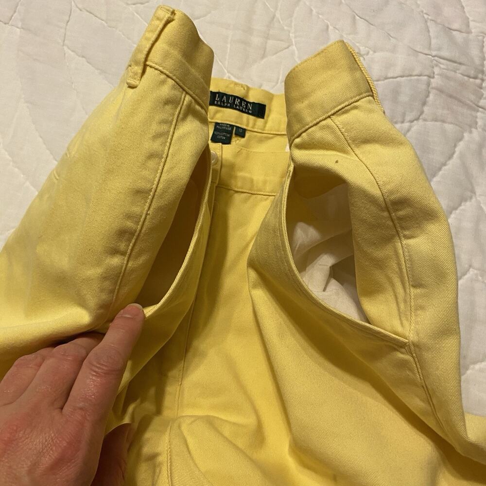 Lauren Ralph Lauren Chino Shorts Women’s Size 12 Yellow Denim 100% Cotton - Picture 13 of 16
